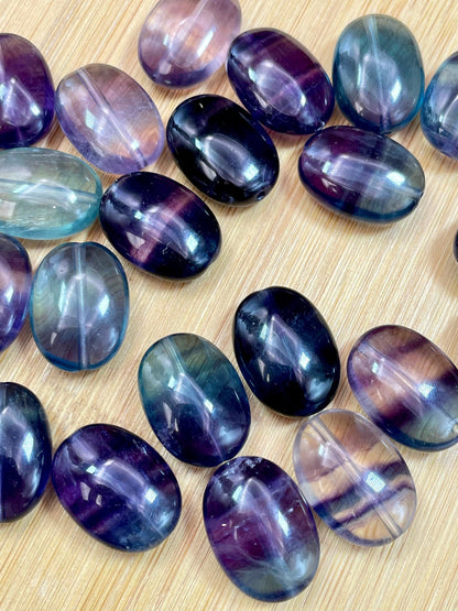 AAA Natural Fluorite Gemstone Bead 18x13mm Oval Shape, Gorgeous Multicolor Fluorite Gemstone Bead, LOOSE BEADS