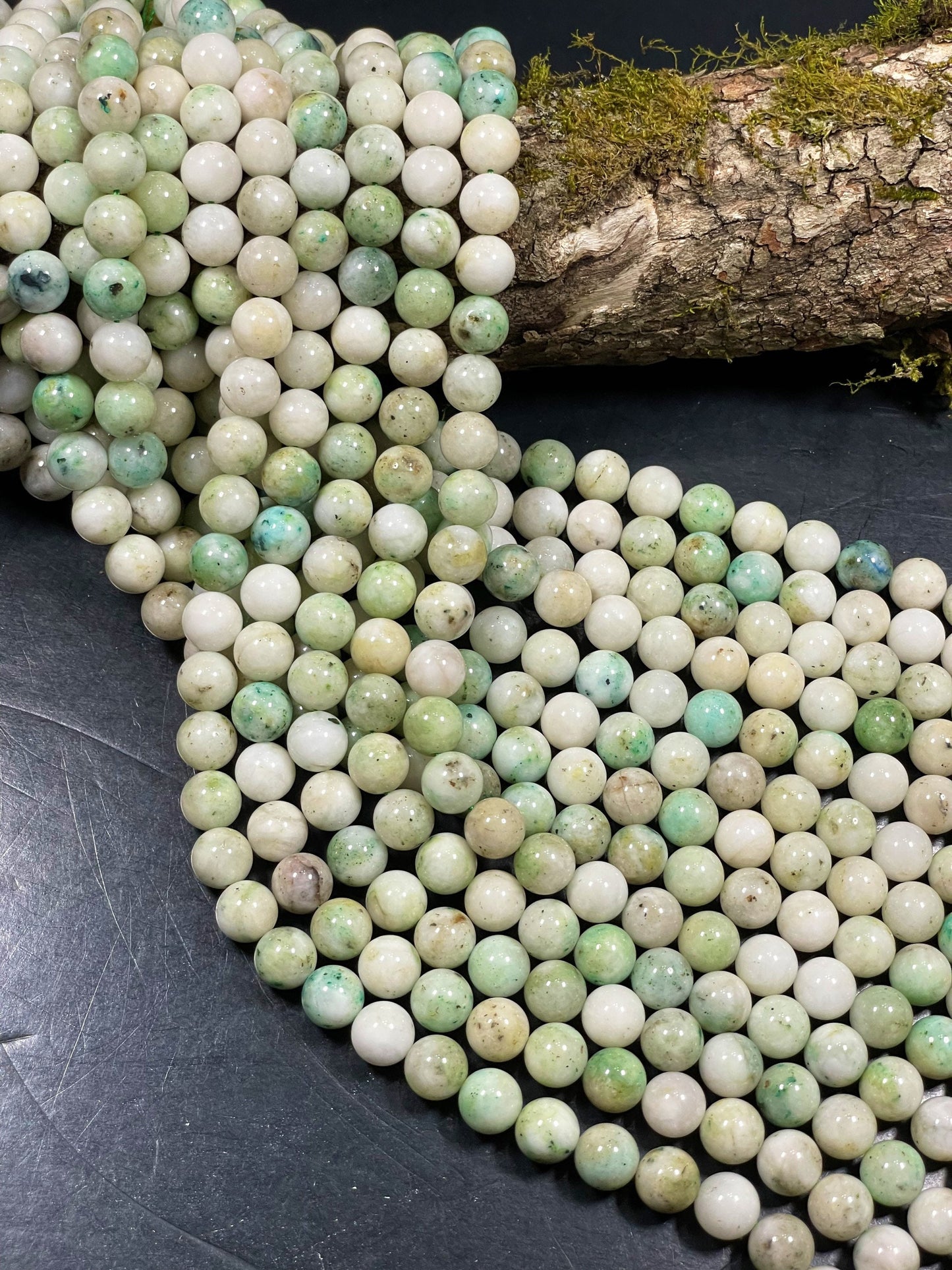 AAA Natural Mariposite Gemstone Bead 6mm 8mm 10mm Round Bead, Gorgeous Natural Light Green White Color Gemstone Beads