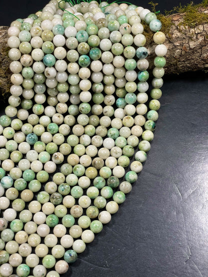 AAA Natural Mariposite Gemstone Bead 6mm 8mm 10mm Round Bead, Gorgeous Natural Light Green White Color Gemstone Beads