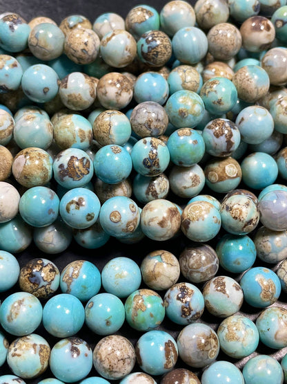 Natural Dragon Skin Agate Gemstone Bead 8mm 10mm 12mm Round Bead, Gorgeous Natural Blue Brown Color Gemstone Bead