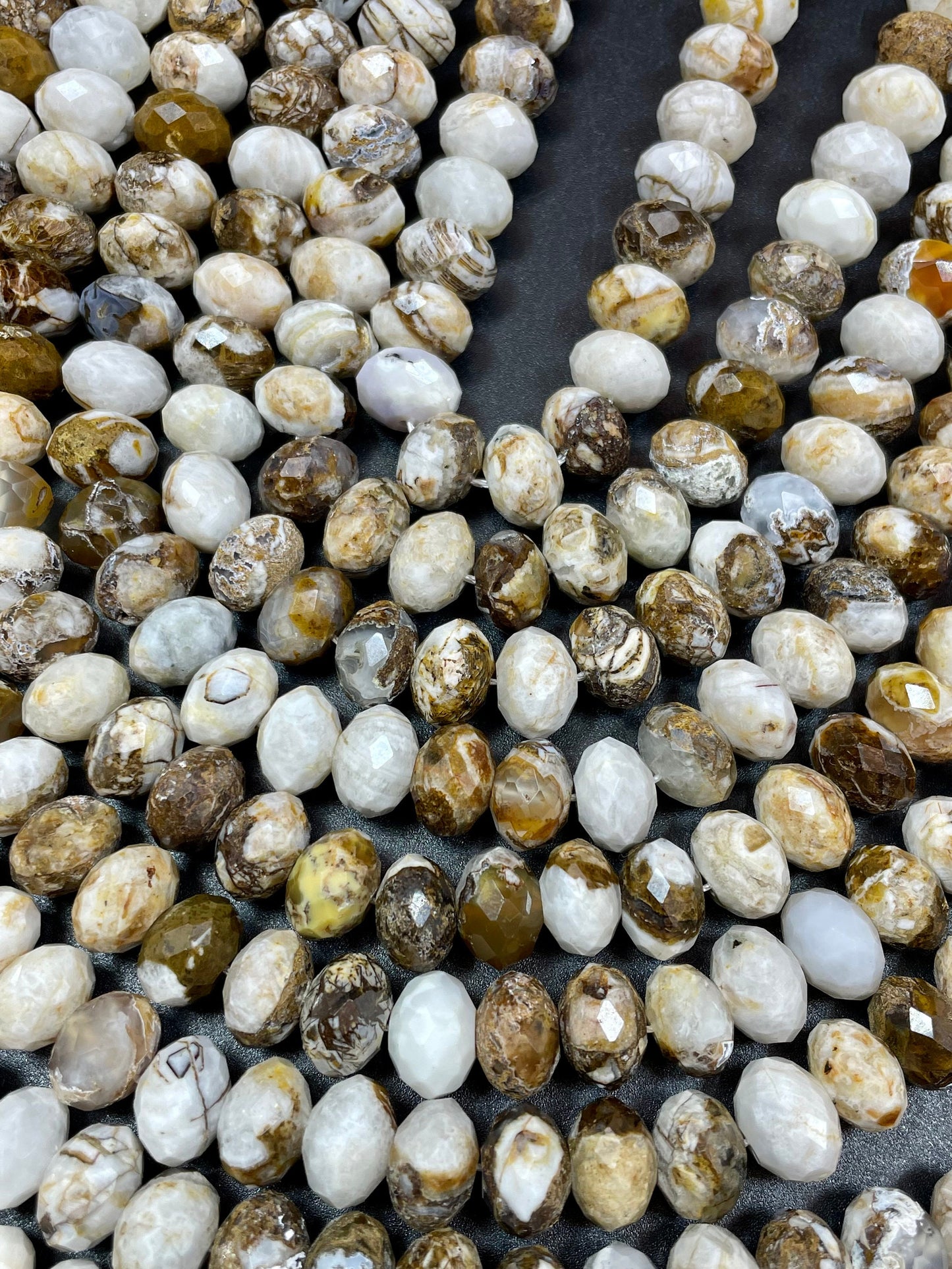 AAA Natural Zebra Jasper Gemstone Bead Faceted 8x5mm Rondelle Shape, Beautiful Natural Brown White Color Zebra Jasper Gemstone Bead