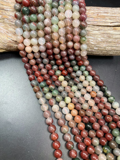 AAA Natural Multicolor Jade Gemstone Bead 6mm 8mm 10mm Round Beads, Beautiful Brown Green Beige Color Jade Gemstone Beads