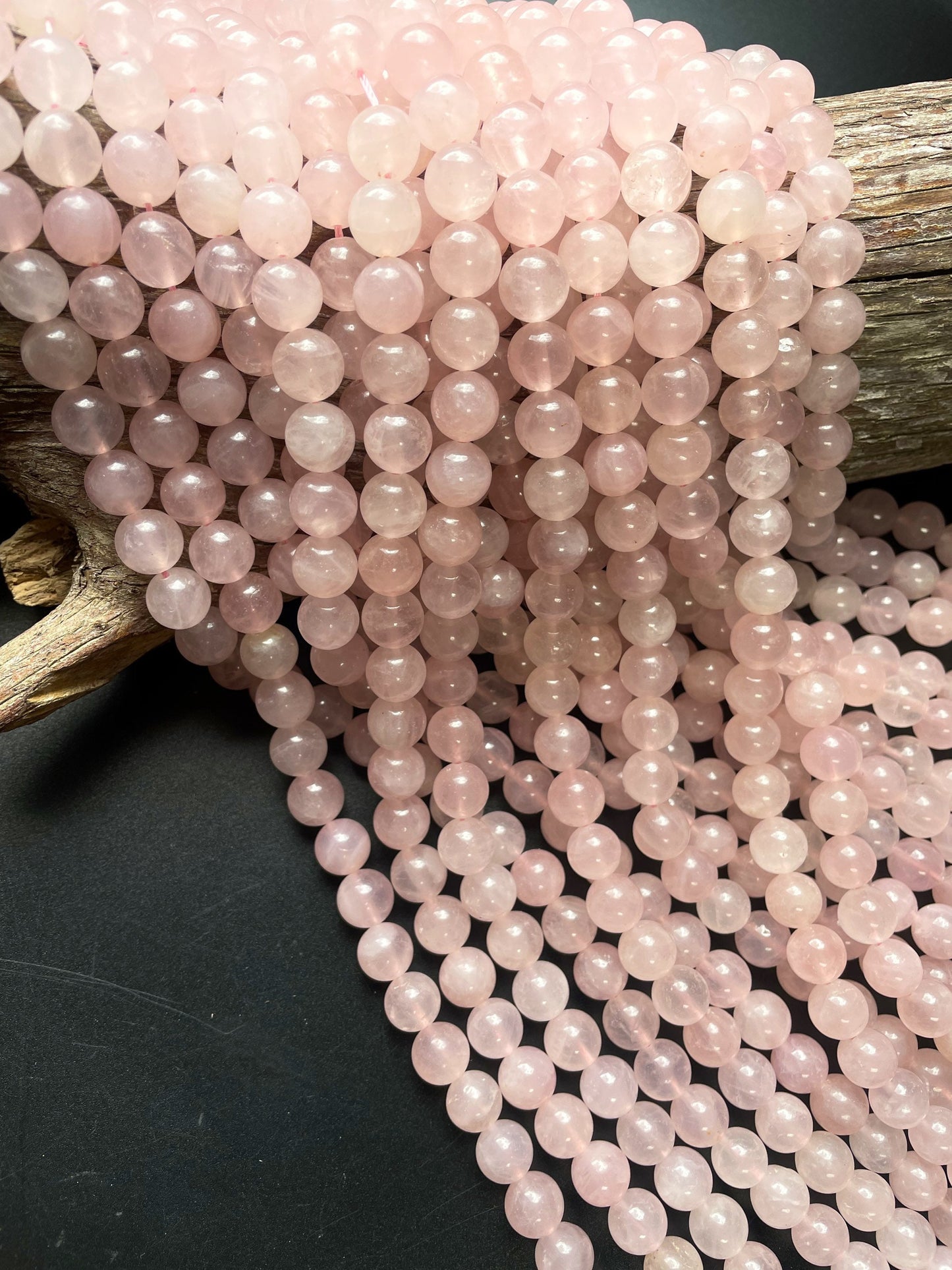 AAA Rose Quartz Gemstone Bead 6mm 8mm 10mm 12mm Round Beads, Gorgeous Natural Light Pink Rose Quartz, Excellent HIGH Quality Rose Quartz