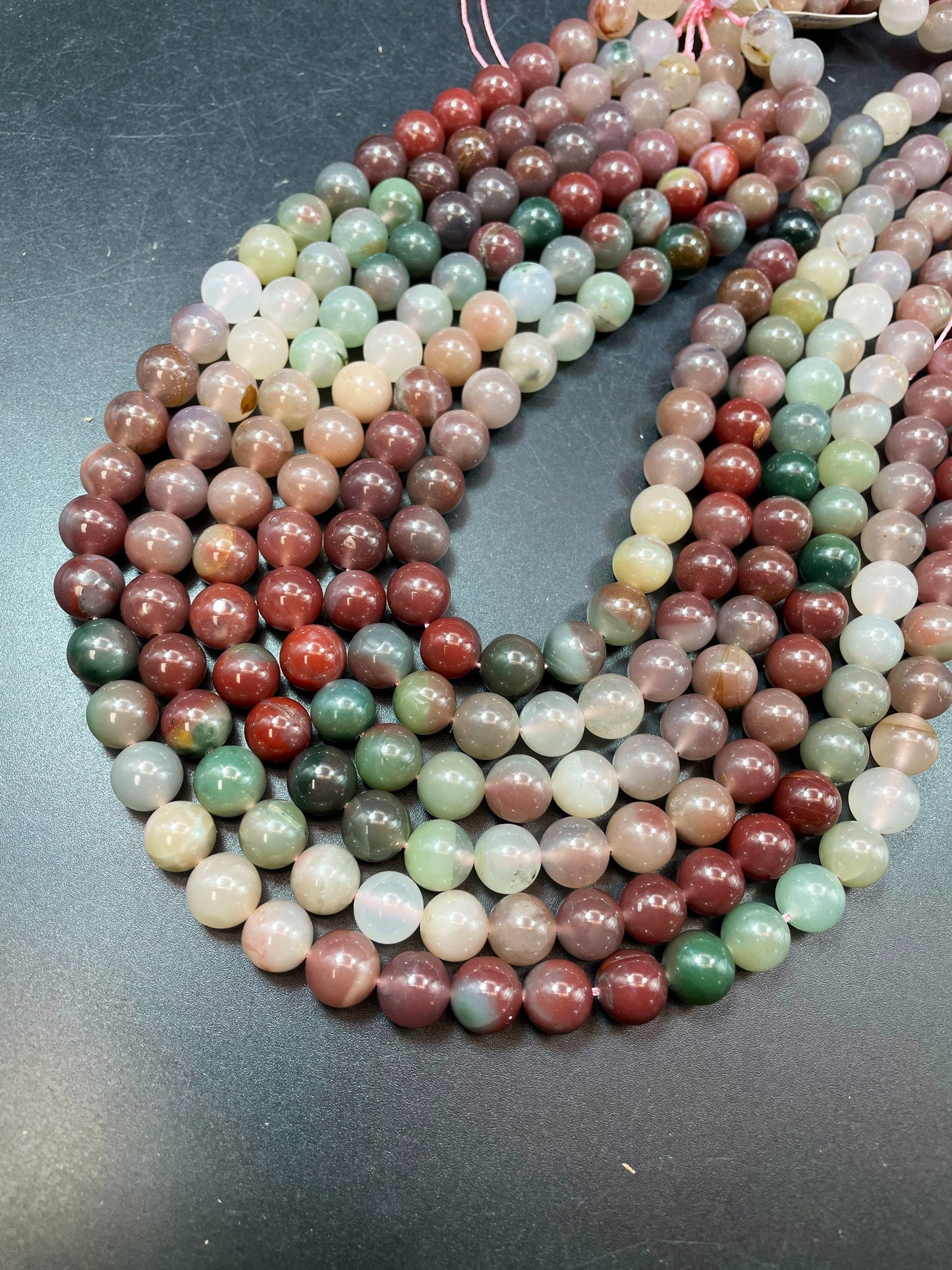 AAA Natural Multicolor Jade Gemstone Bead 6mm 8mm 10mm Round Beads, Beautiful Brown Green Beige Color Jade Gemstone Beads