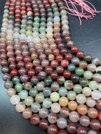 AAA Natural Multicolor Jade Gemstone Bead 6mm 8mm 10mm Round Beads, Beautiful Brown Green Beige Color Jade Gemstone Beads