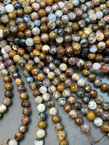 AAA Natural Pietersite Gemstone Bead Faceted 6mm 8mm 10mm Round Bead, Gorgeous Natural Multicolor Brown Blue Color Pietersite Gemstone Beads