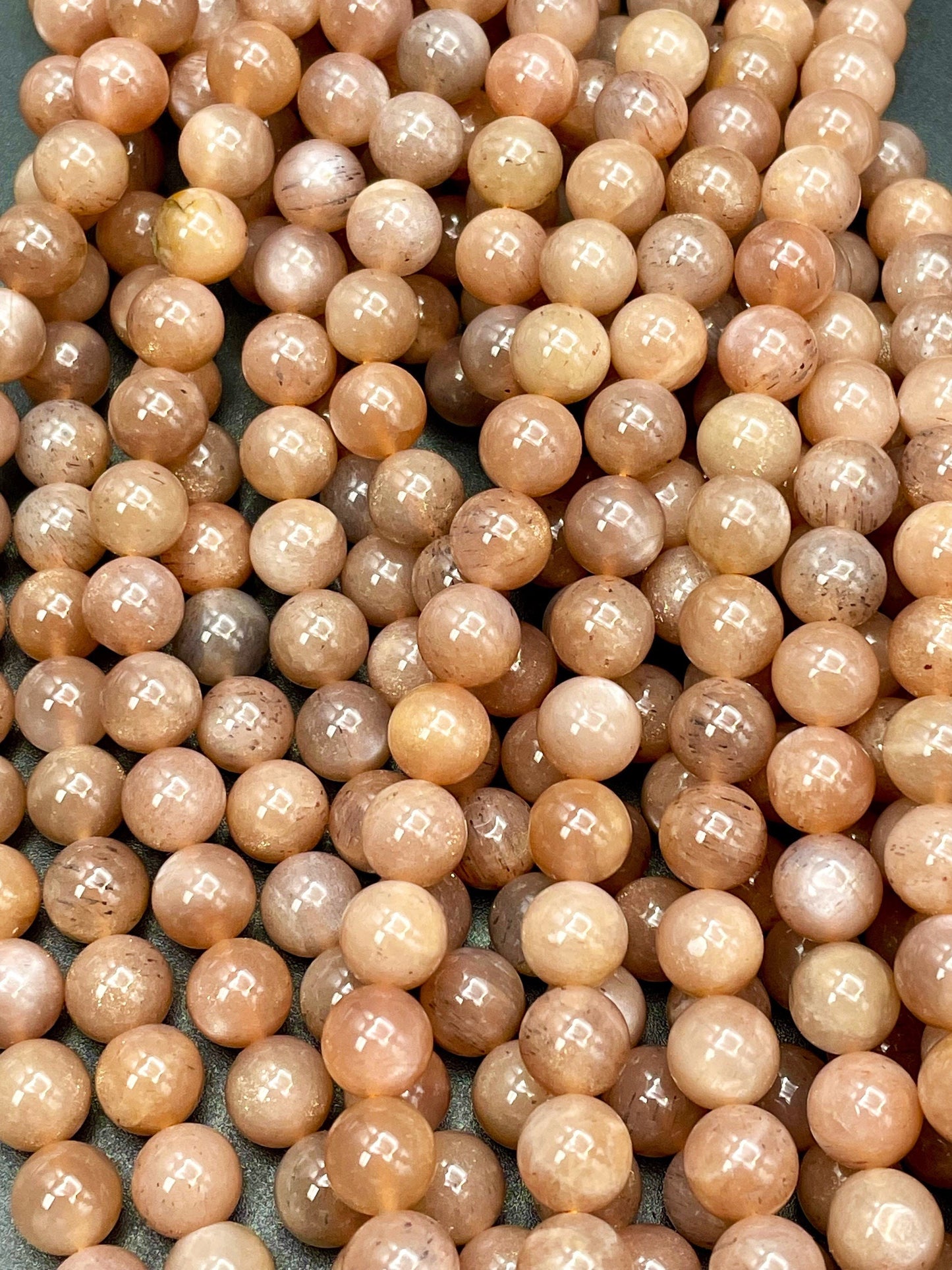 AAA Natural Brown Moonstone Gemstone Bead 6mm 8mm 10mm Round Bead, Beautiful Brown Peach Color with Flash Brown Moonstone Bead