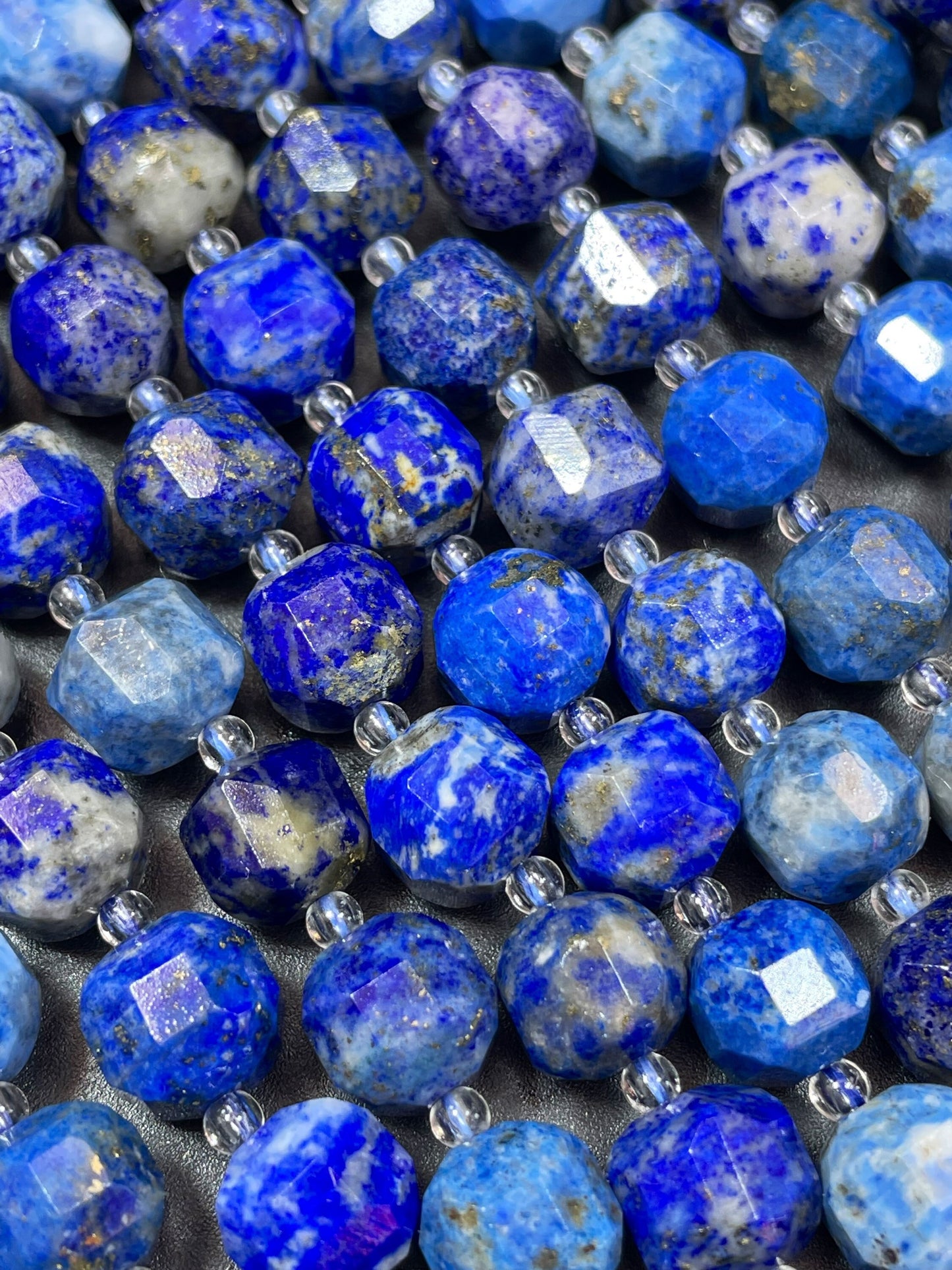 Natural Lapis Lazuli Gemstone Bead Faceted 10mm Barrel Shape Bead, Gorgeous Natural Blue Color Lapis Lazuli Gemstone Bead