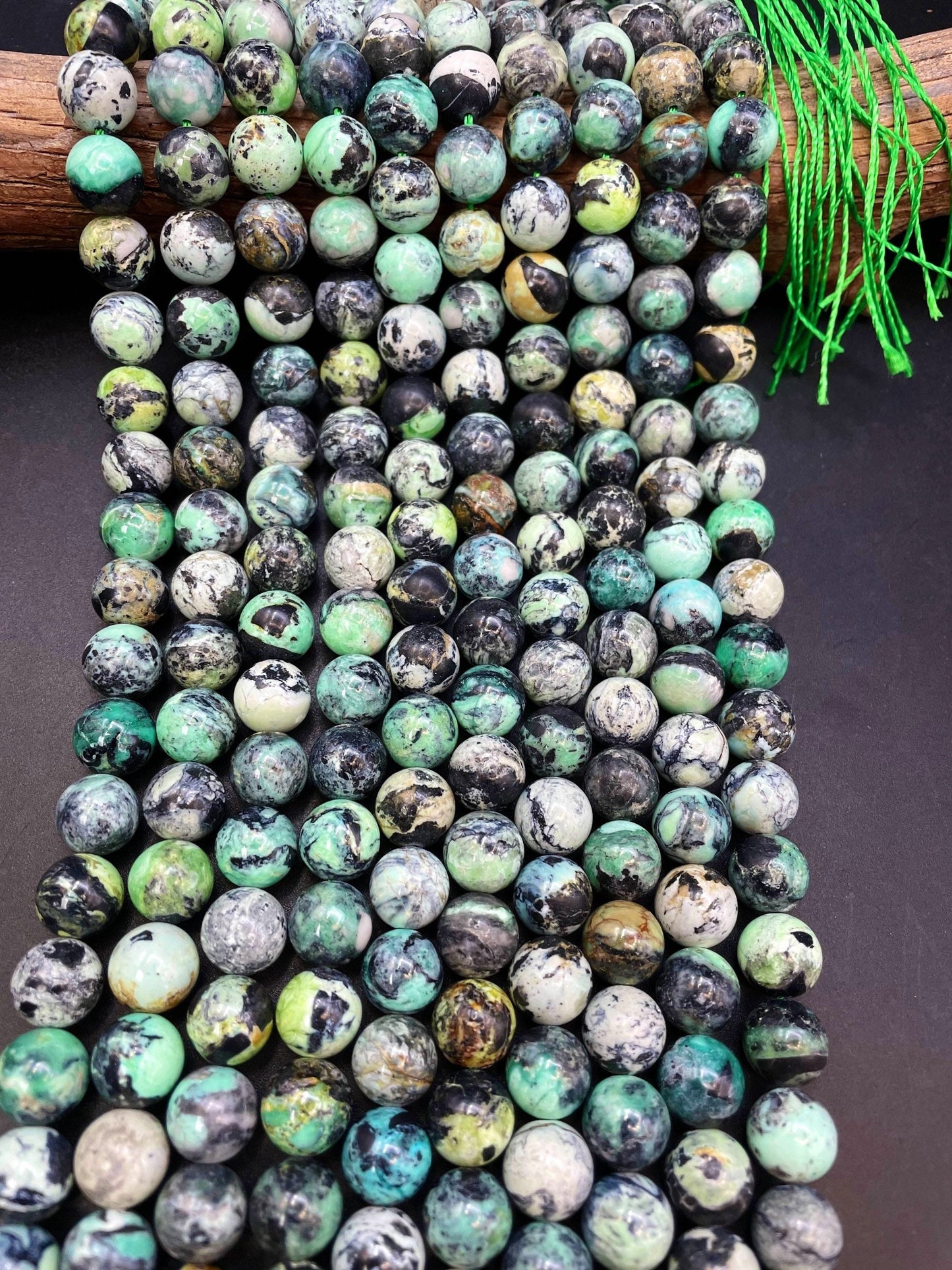 AAA Natural Dark Variscite Gemstone Bead 6mm 8mm 10mm Round Bead, Beautiful Natural Green Black Brown Color Gemstone Bead, High Quality Variscite