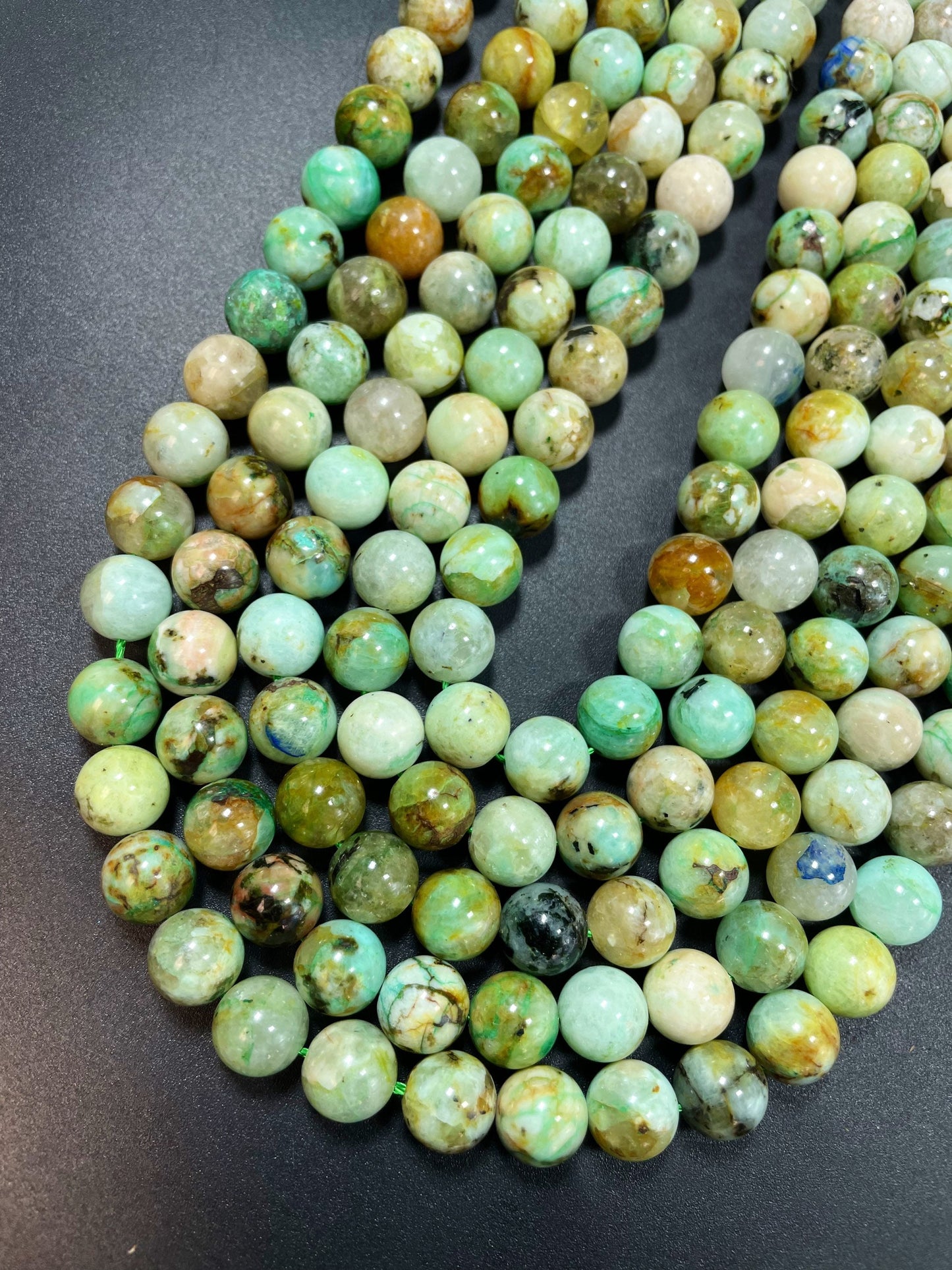 Natural Chrysocolla Gemstone Bead 10mm Round Bead, Beautiful Natural Green Blue Color Chrysocolla Beads