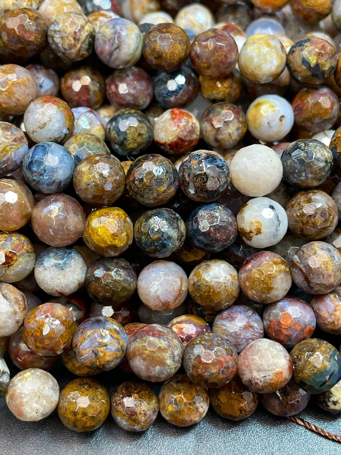 AAA Natural Pietersite Gemstone Bead Faceted 6mm 8mm 10mm Round Bead, Gorgeous Natural Multicolor Brown Blue Color Pietersite Gemstone Beads