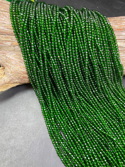 Chinese Crystal Glass Bead Faceted 2mm 3mm Round Bead, Gorgeous Translucent Green Jade Color Crystal Glass Bead