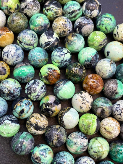 AAA Natural Dark Variscite Gemstone Bead 6mm 8mm 10mm Round Bead, Beautiful Natural Green Black Brown Color Gemstone Bead, High Quality Variscite