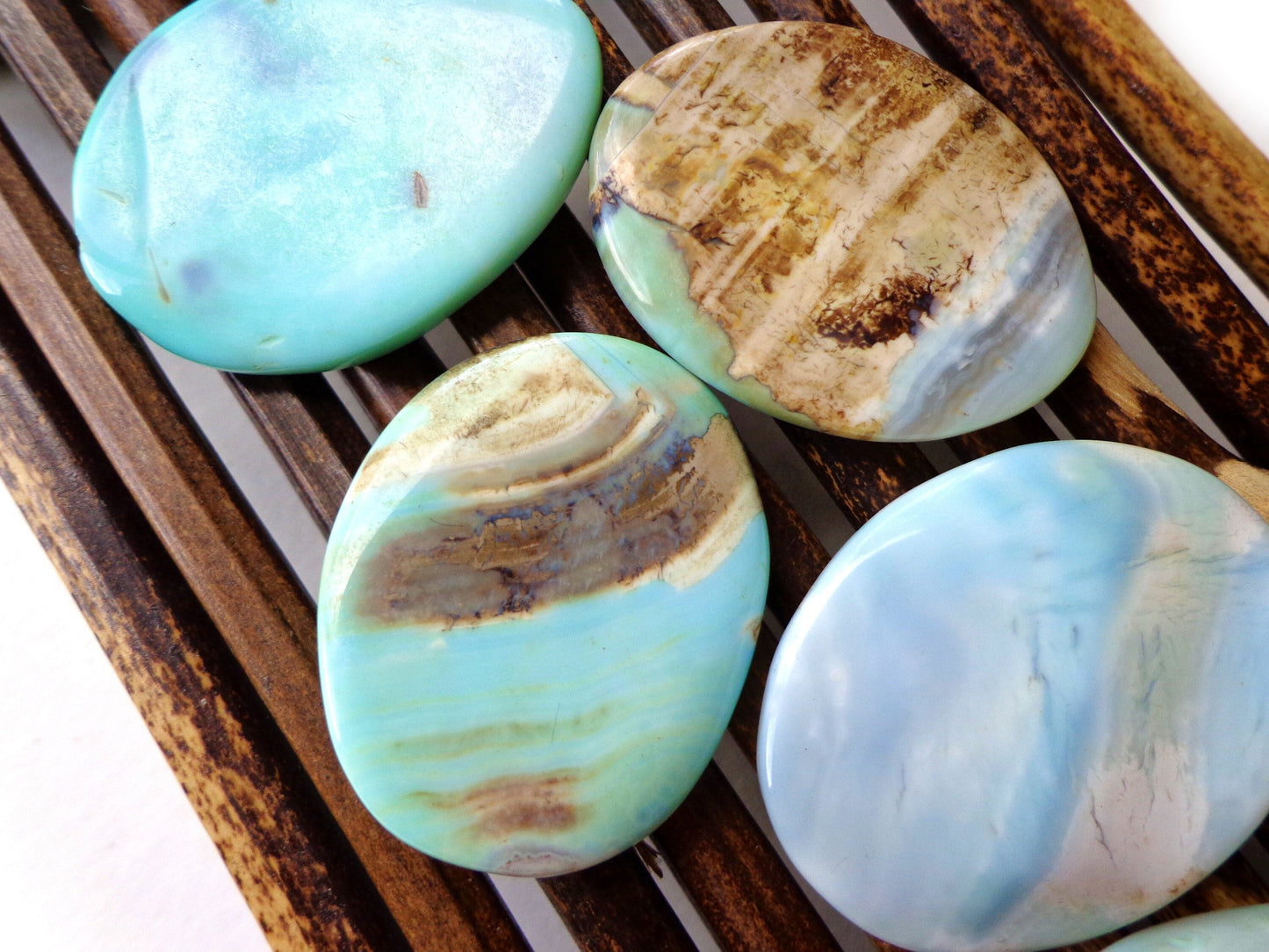 NATURAL Dragon Skin Agate Gemstone Bead 28x17mm Oval Shape, Beautiful Sky Blue Color LOOSE Dragon Skin Agate Beads