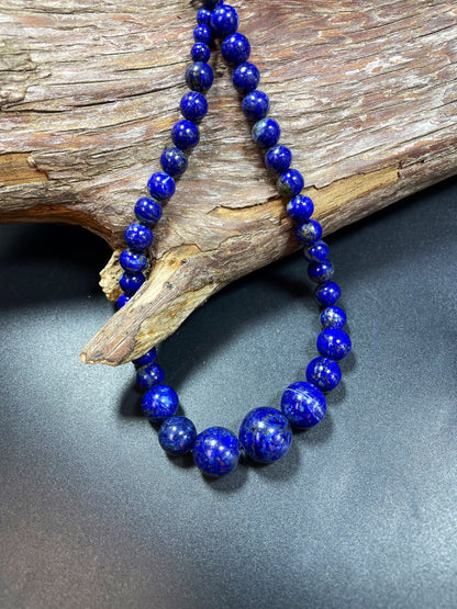 AAA natural lapis lazuli stone bead. Graduated shape. Gorgeous natural royal blue color. Lapis lazuli bead. 8mm round bead. Loose stone bead