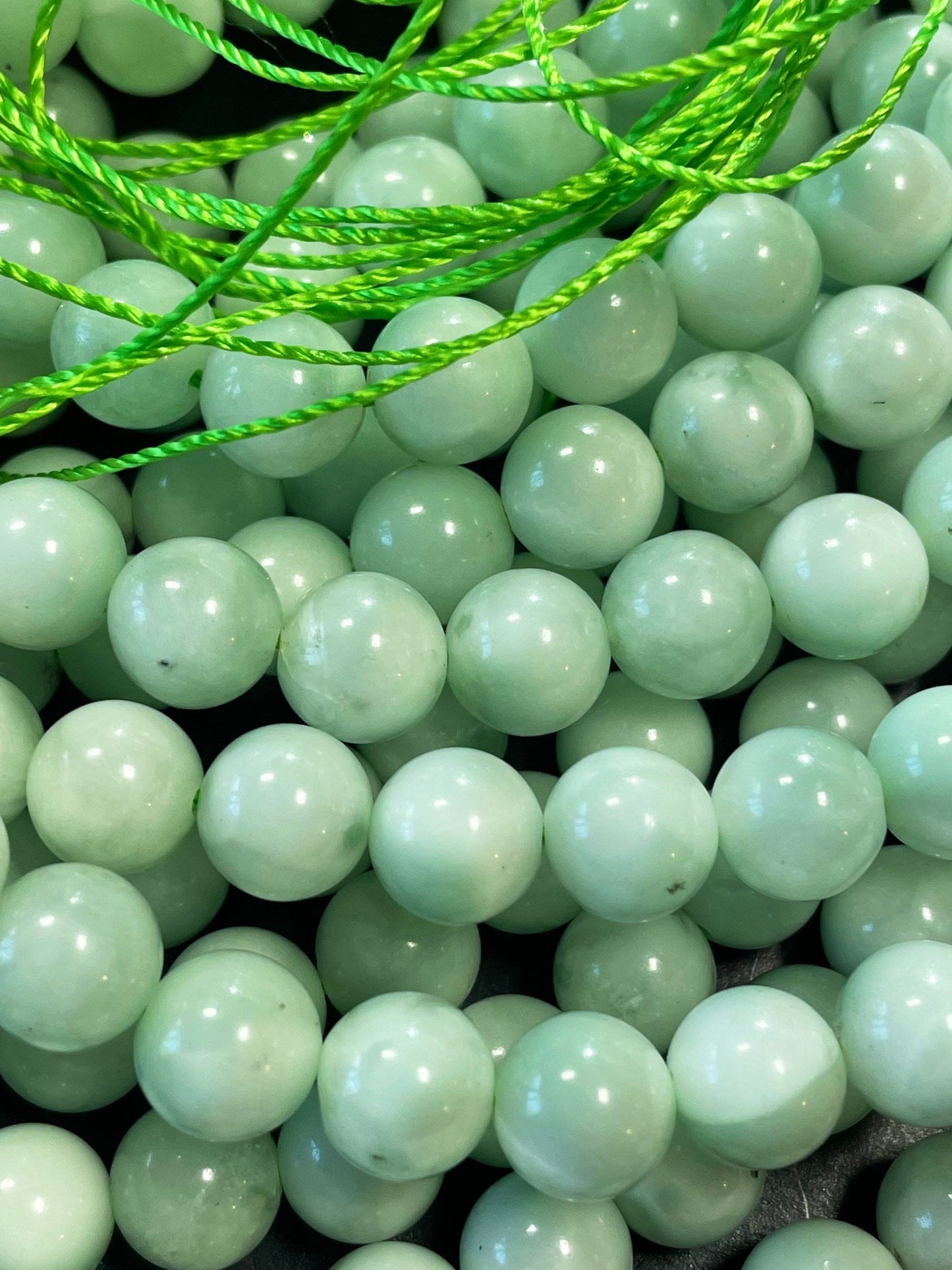 Natural Green Moonstone Angelite Gemstone Bead 4mm 6mm 8mm 10mm Round Beads, Gorgeous Light Green Color Moonstone Angelite Gemstone Beads