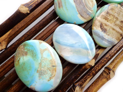 NATURAL Dragon Skin Agate Gemstone Bead 28x17mm Oval Shape, Beautiful Sky Blue Color LOOSE Dragon Skin Agate Beads