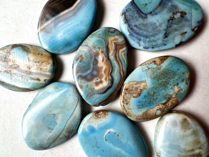 Natural Dragon Skin Agate Gemstone Bead 24x34mm Oval Shape, Beautiful Sky Blue Color LOOSE Dragon Skin Agate Bead