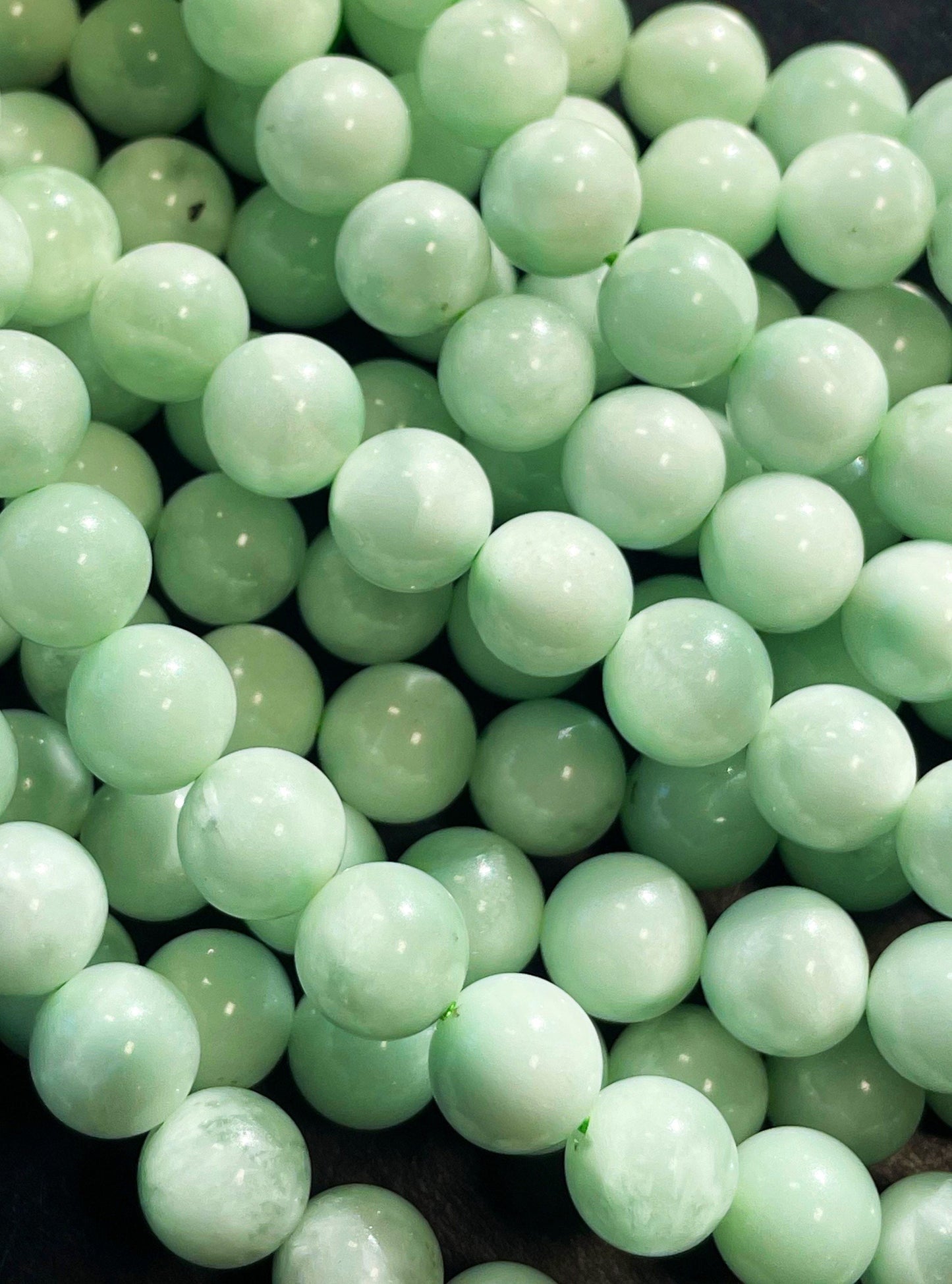 Natural Green Moonstone Angelite Gemstone Bead 4mm 6mm 8mm 10mm Round Beads, Gorgeous Light Green Color Moonstone Angelite Gemstone Beads