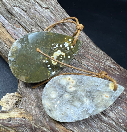 Natural Gemstone Ocean Jasper 36x59mm Teardrop Shape Pendant Beautiful Earthy Colors Loose Bead Loose Pendant Great Quality Jasper!!!