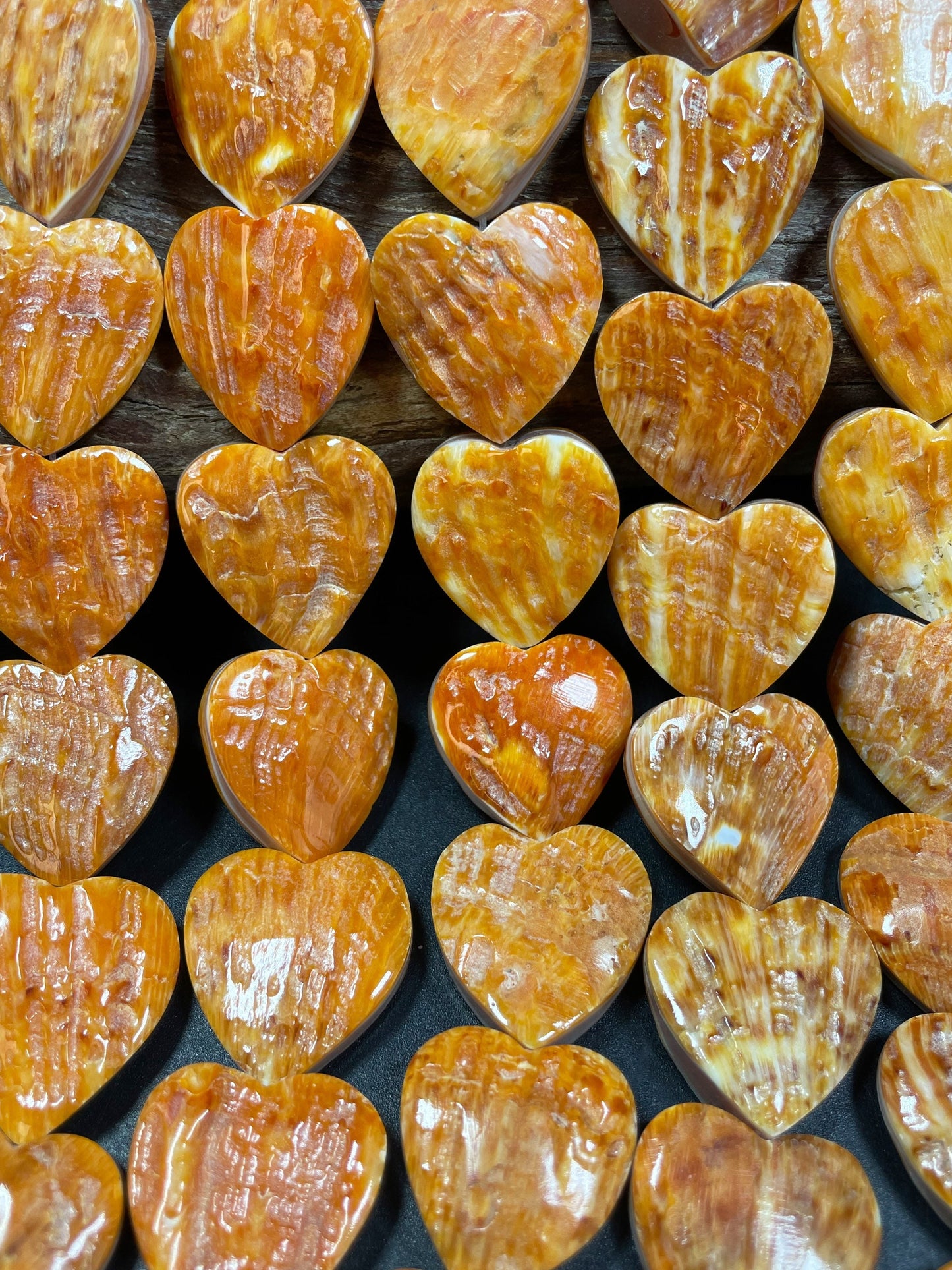 Natural Spiny Oyster Shell Bead 15mm Heart Shape, Gorgeous Natural Orange Yellow Unique Spiny Oyster Shell Bead