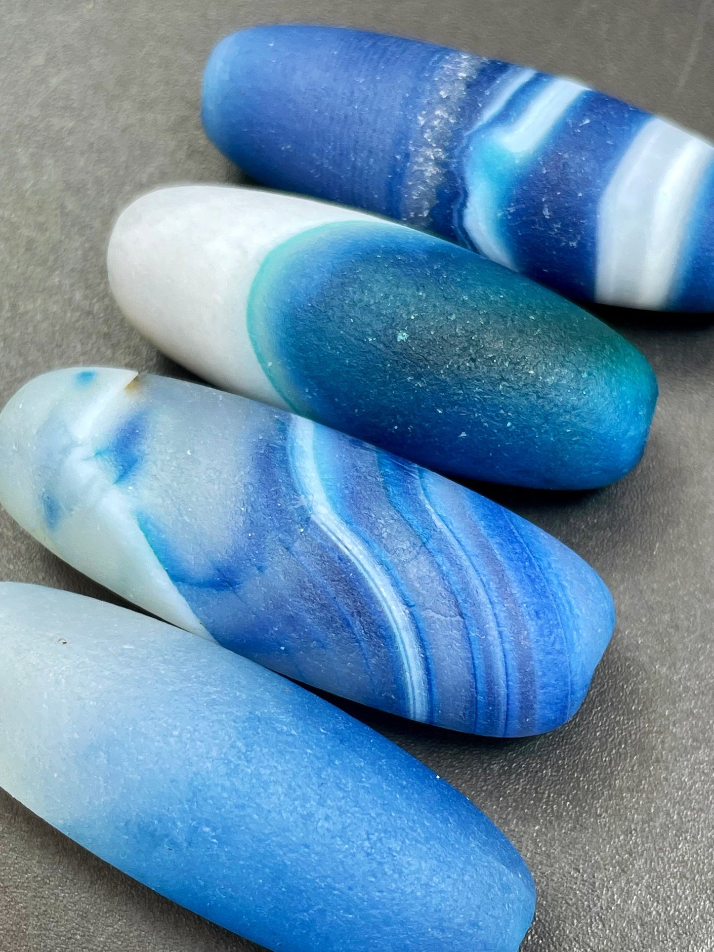 AAA Natural Matte Botswana Gemstone Bead 14x40mm Barrel Shape, Beautiful Turquoise Blue Color LOOSE Botswana Bead