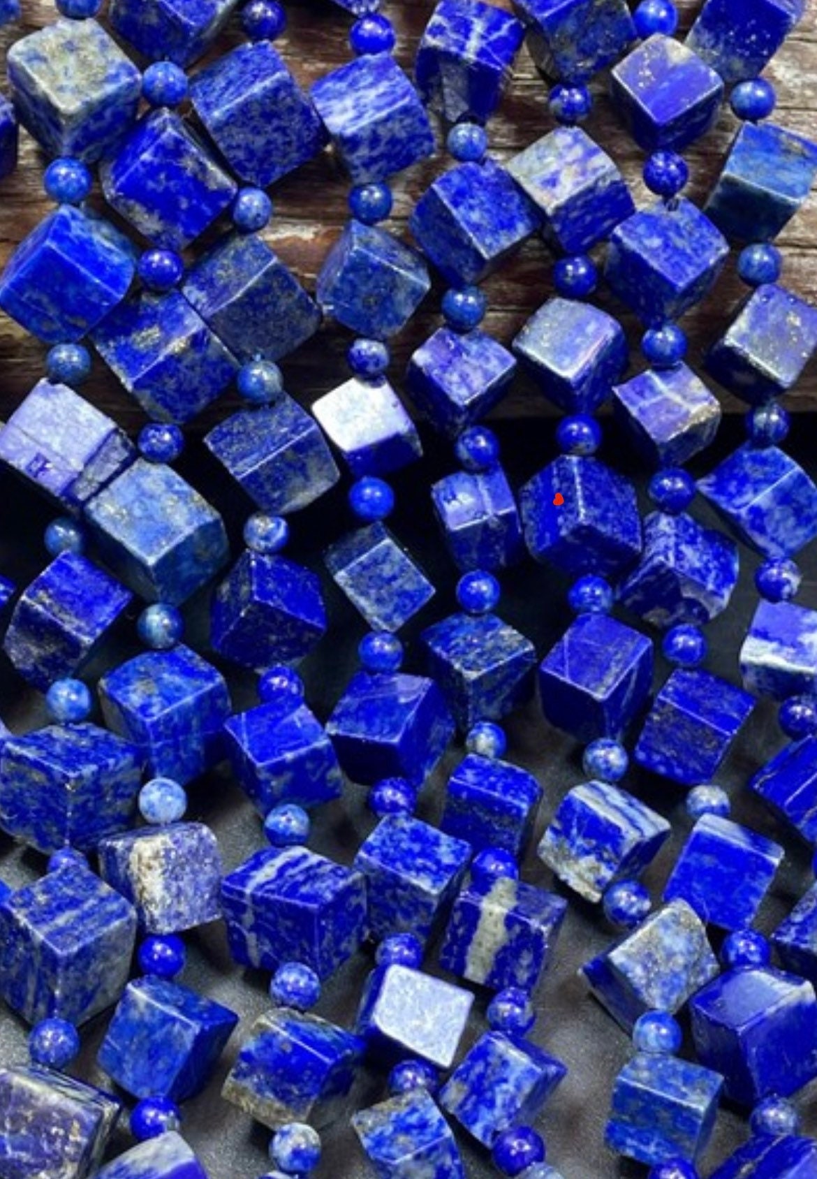 Natural Lapis Lazuli Gemstone Bead 8mm 10mm Cube Diamond Shape, Natural Blue Lapis Color, Not Treated High Quality Lapis Gemstone Bead 15.5"