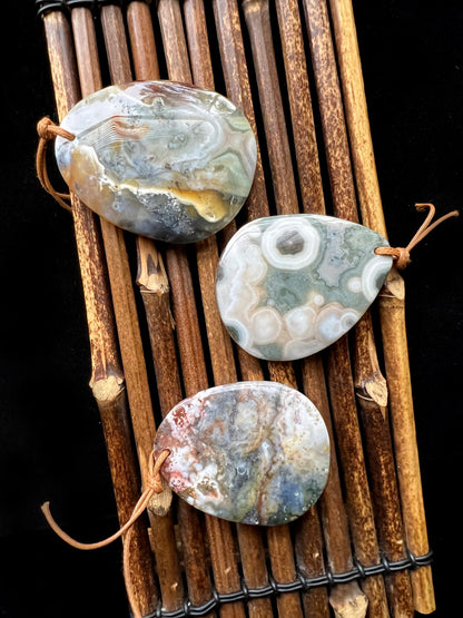 Natural Ocean Jasper Teardrop Pendant 47x58mm Gorgeous Natural Ocean Jasper Color Loose Pendant Loose Bead Loose Jasper Loose Gemstone