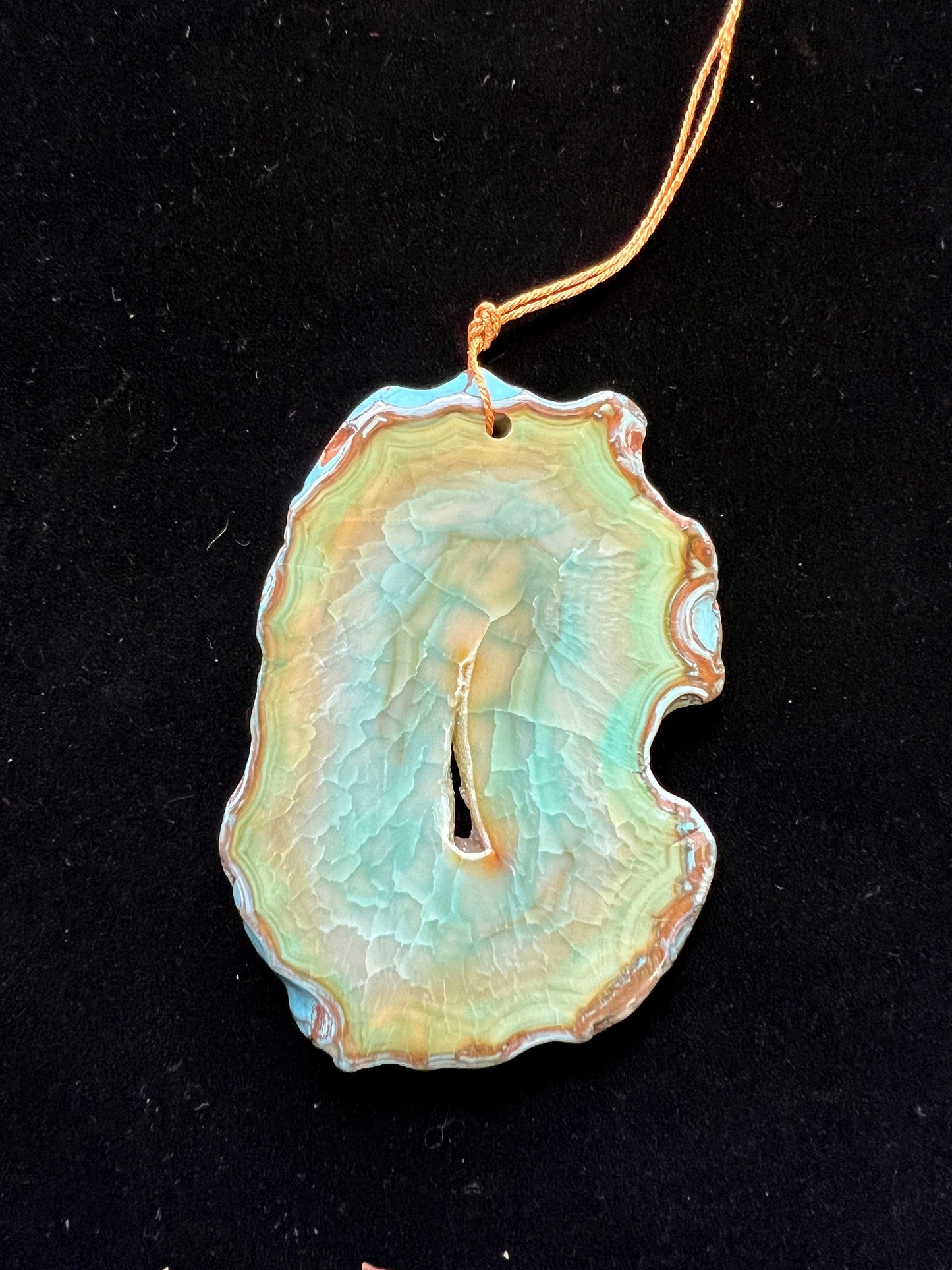 Natural Druzy Agate Unique Free Form Pendant Gorgeous Green Brown Color Loose Pendant