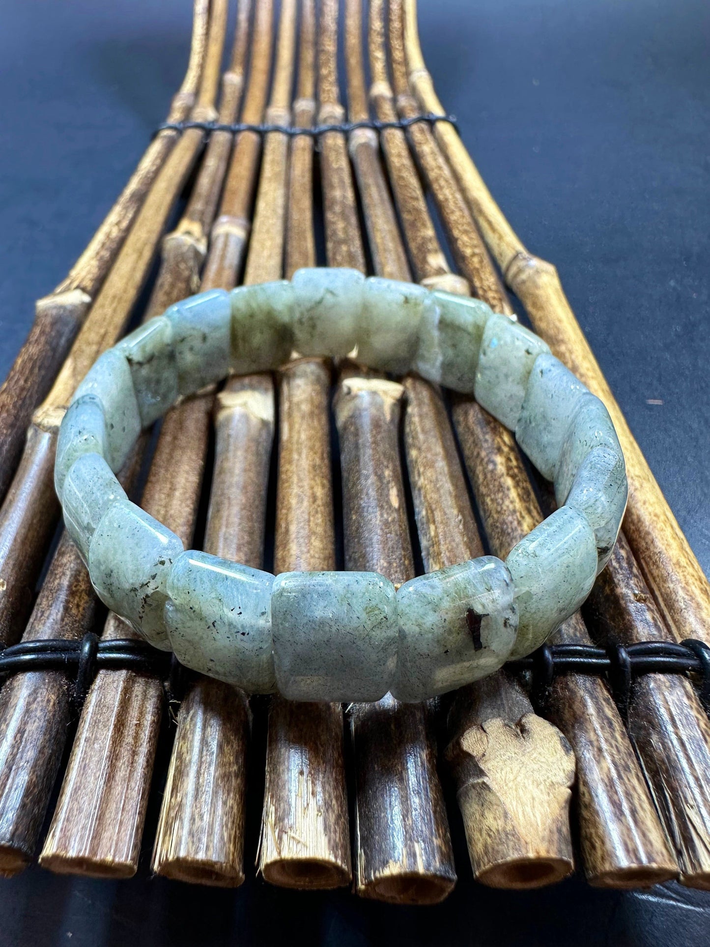 Natural Labradorite Bangle 15x10 Rectangle Shape Gemstone Bracelet. Gorgeous Gray Color Bead. High Quality Labradorite Unique Bangle