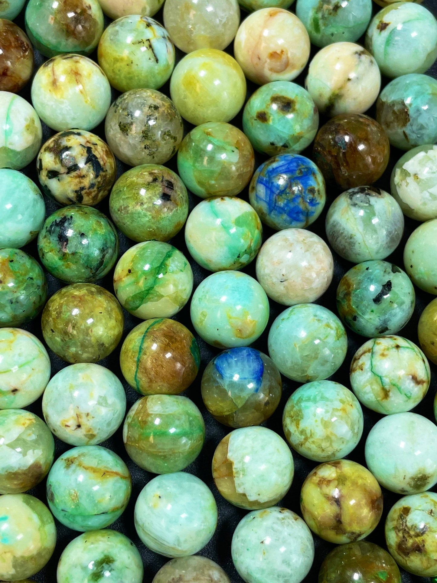 Natural Chrysocolla Gemstone Bead 10mm Round Bead, Beautiful Natural Green Blue Color Chrysocolla Beads