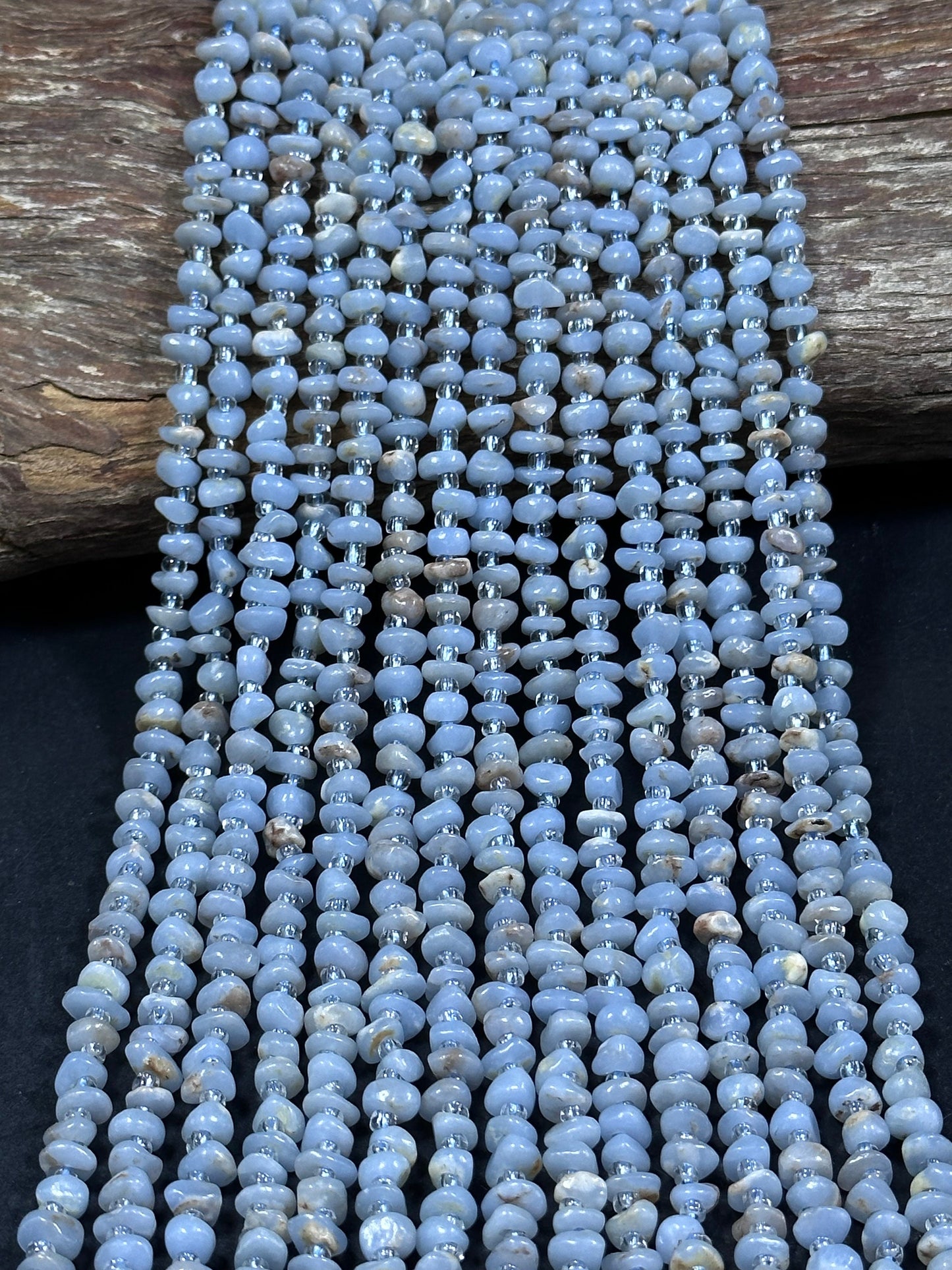 NATURAL Blue Calcite Gemstone Bead 5-6mm Freeform Rondelle Shape, Beautiful Natural Blue Color Calcite Loose Beads Full Strand 15.5"