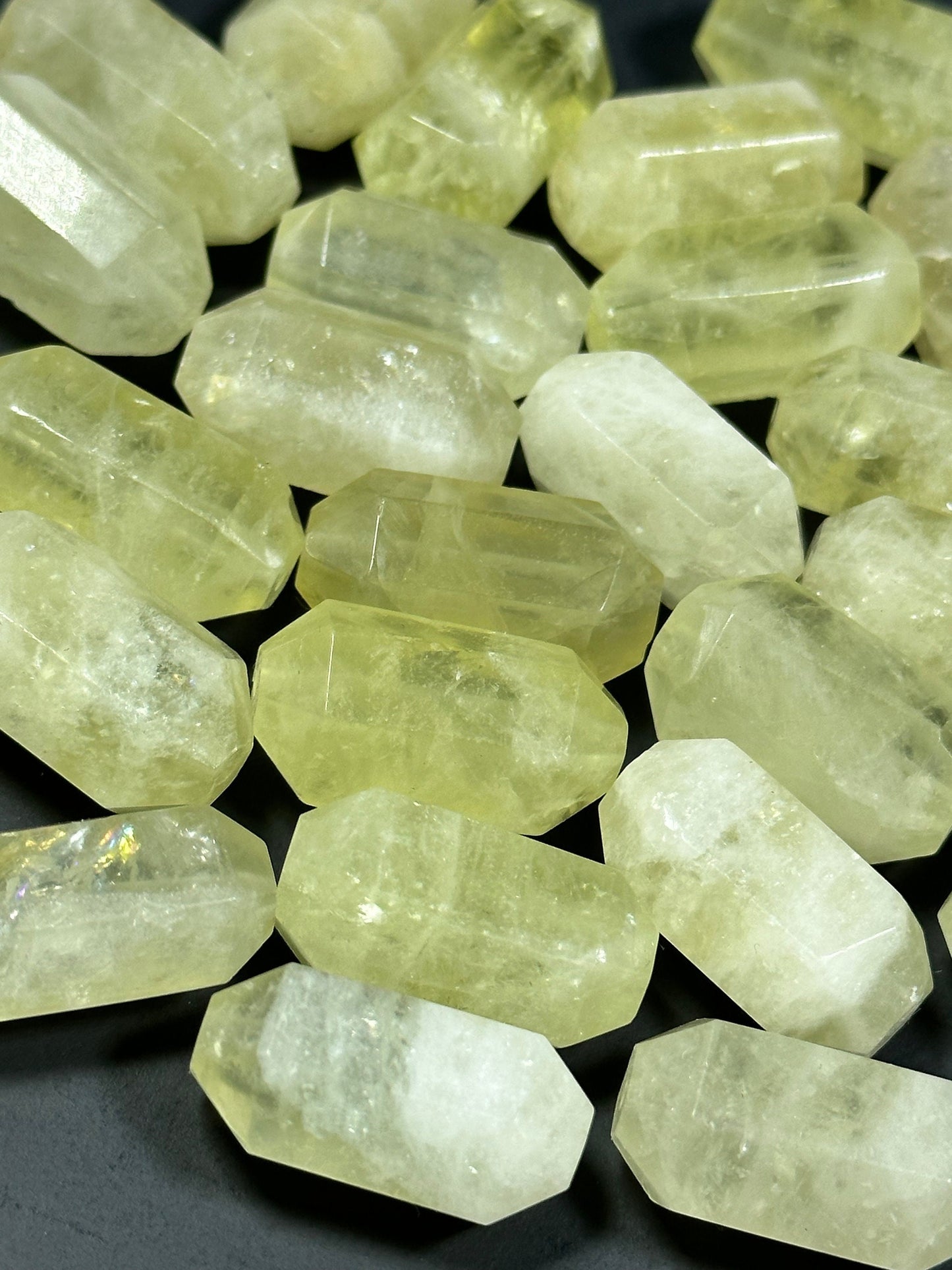 NATURAL Yellow Quartz Gemstone Bead Faceted 25x12mm Barrel Shape Bead, Gorgeous Clear Light Yellow White Color Quartz Loose Beads