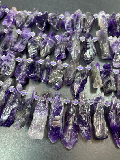 Natural Amethyst Gemstone Bead Freeform Teeth/Stick Shape, Gorgeous Natural Dark Purple Color Amethyst Gemstone Bead