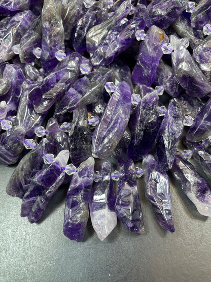 Natural Amethyst Gemstone Bead Freeform Teeth/Stick Shape, Gorgeous Natural Dark Purple Color Amethyst Gemstone Bead