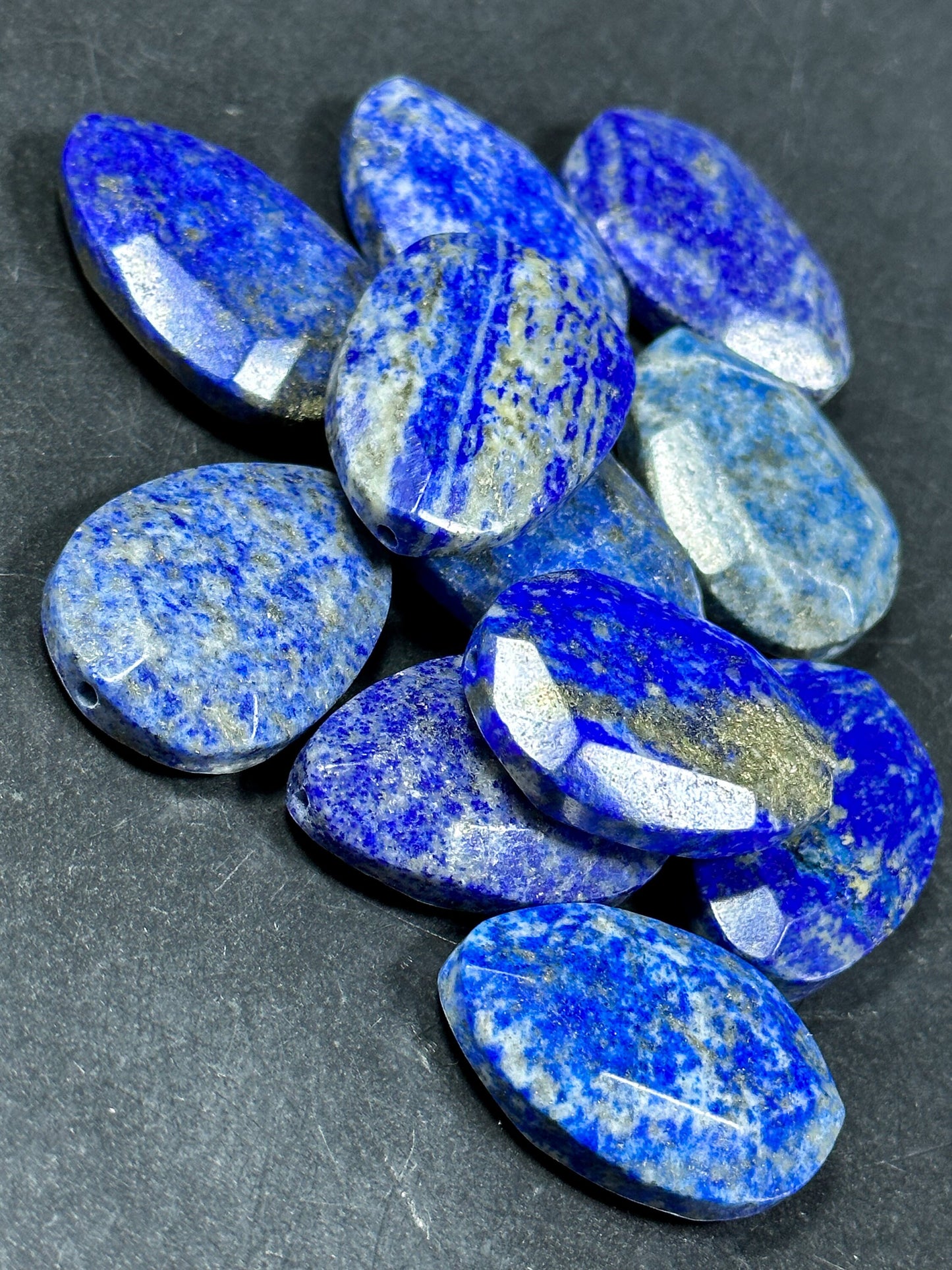 NATURAL Lapis Lazuli Gemstone Bead Faceted 32x23mm Teardrop Shape Bead, Beautiful Natural Blue Color Lapis Lazuli Gemstone Bead, LOOSE Beads