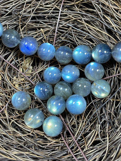 AAA Natural Labradorite Gemstone Bead 12mm Round Bead, Gorgeous Rainbow Blue Flash, LOOSE Labradorite Bead