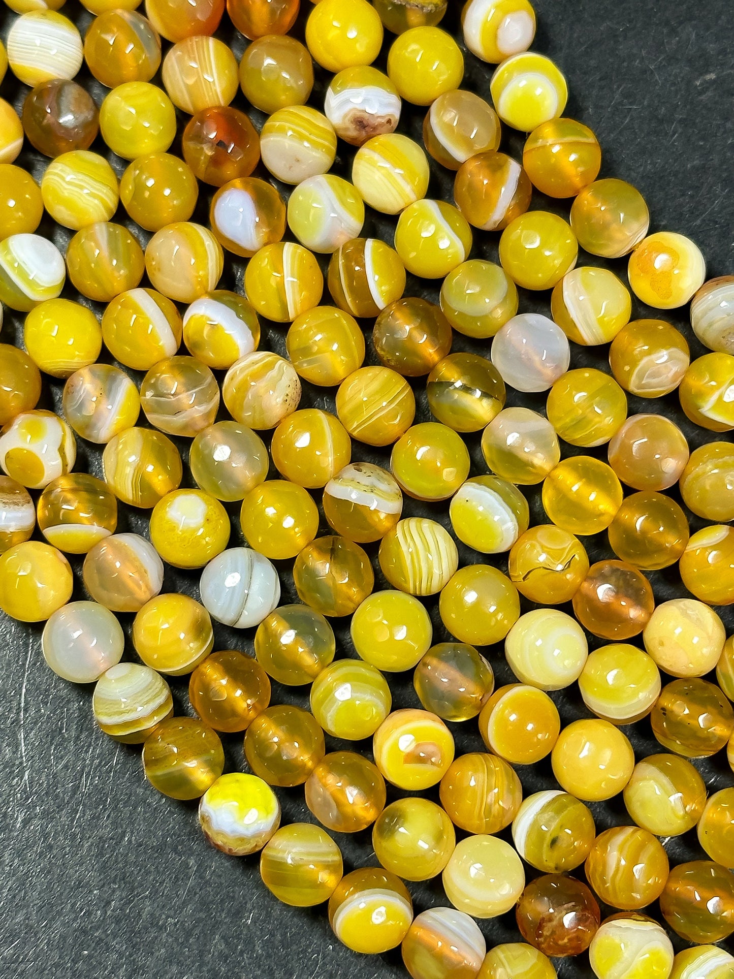 NATURAL Botswana Agate Gemstone Bead Faceted 8mm 10mm Round Beads, Beautiful Yellow White Color Gemstone Bead Full Strand 15.5"