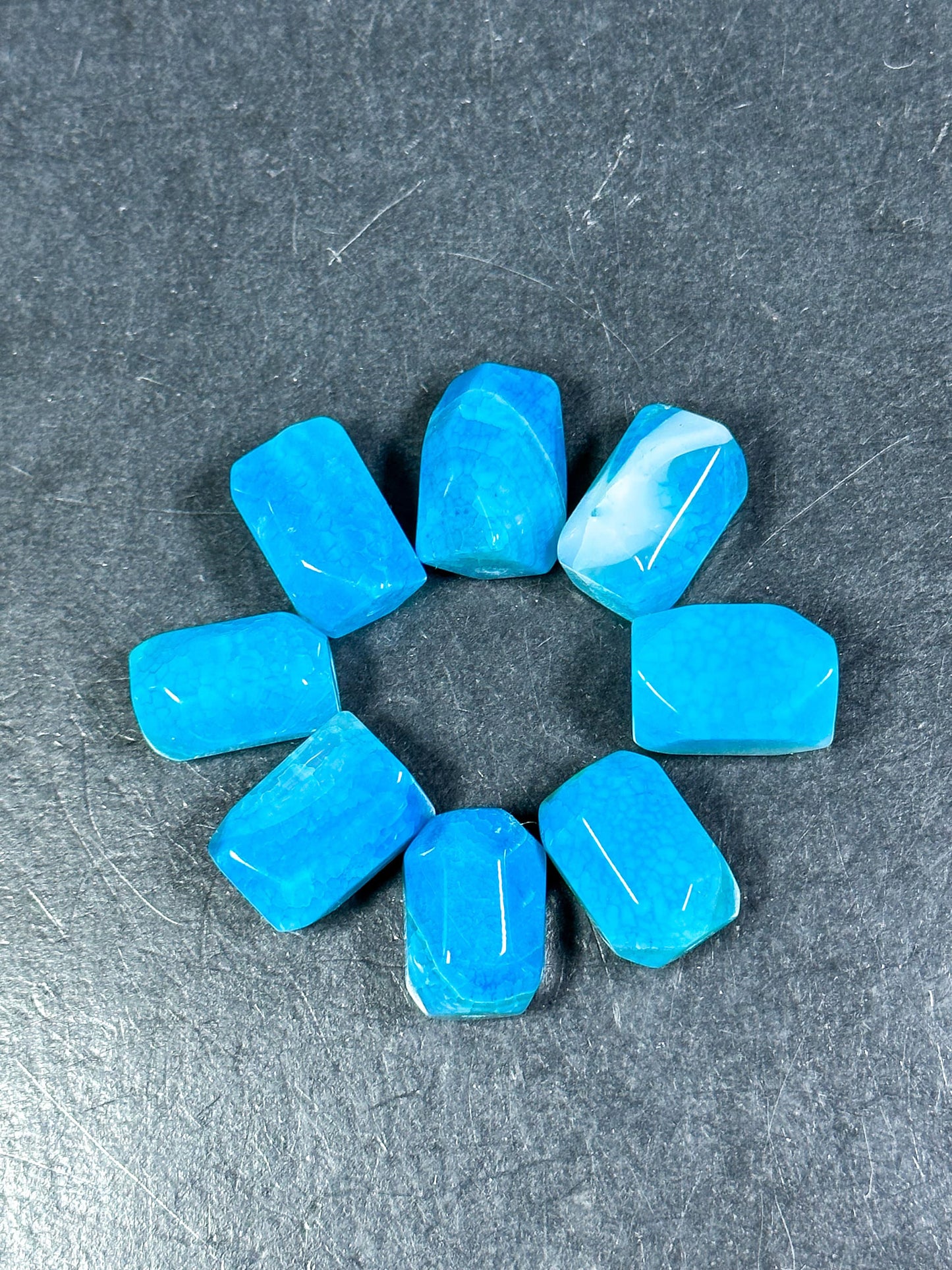 NATURAL Blue Agate Gemstone Bead Faceted 20x13mm Barrel Shape Bead, Beautiful Blue Color Agate Gemstone Beads, LOOSE Agate Gemstone Beads