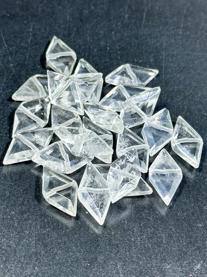 NATURAL Clear Quartz Gemstone Bead Faceted 29x13mm Diamond Shape Bead, Beautiful Clear Color Quartz Gemstone Bead, LOOSE Clear Quartz Beads